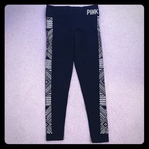 Pink black studded leggings